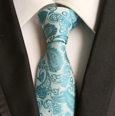 Tie Silk 100% New Necktie Wedding Floral Paisley JACQUARD WOVEN Fashion Men's • £5.49