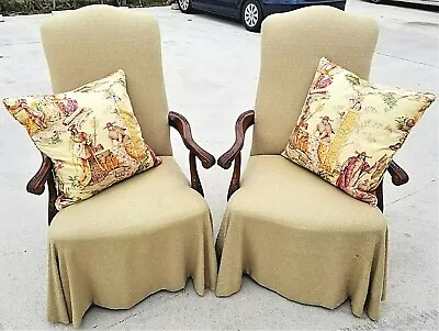 Exceptional Pair Of Italian Provincial Throne Host Statement Carved Armchairs • $799