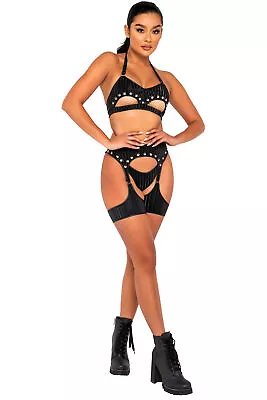 Roma Studded Garter Belt Harness Adult Women Clothing Shorts Rave Party 6121 • $21.43