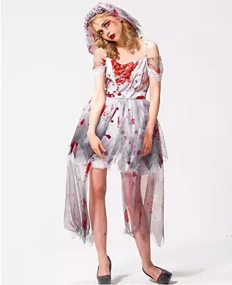 Halloween Zombie Bride Women's Fancy Dress Small Cosplay Role Play Adult IKALI • £13.99