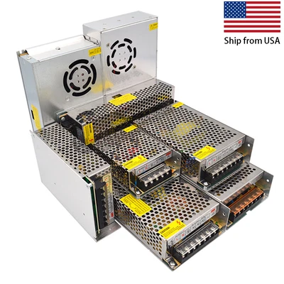 $9.99 • Buy AC TO DC 12V 5A 10A 20A 30A 40A 60A Switching Power Supply Adapter For LED Light