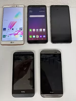 Lot Of 5 LG / HTC SmartPhones G Stylo (MetroPCS TracFone Cricket) For Parts T3 • $12.99