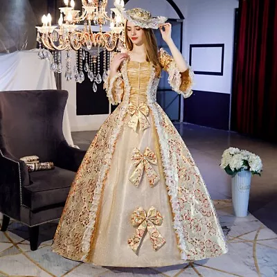 Marie Antoinette Rococo 18th Century Dress Ball Gown Women's Lace Satin Costume  • $69