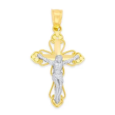 Solid Gold Crucifix Pendant In 10 Or 14k Symbol Pendant Religious Jewelry • $49.50
