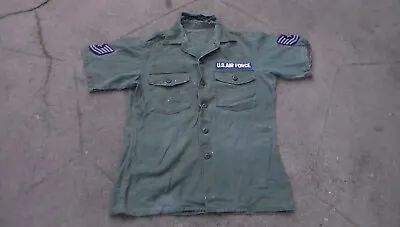 Old US Air Force Vietnam War Era 1968 Dated Short Sleeve Fatigue Shirt (USED) • $20