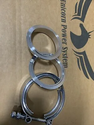 3  Turbo V-Band Clamp & Downpipe Flange Stainless Steel 76mm V Band Adapter Kit • $39.99