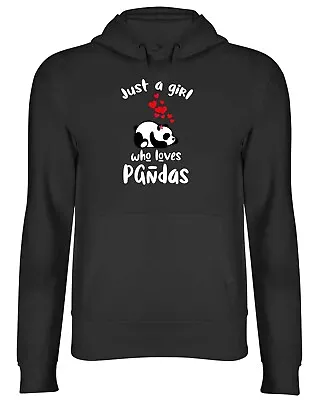 Girl Who Loves Pandas Hoodie Mens Womens Jungle Wildlife Safari Zoo Top Gift • £17.99