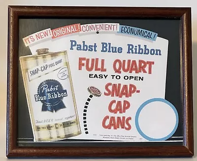 Copy Of Pabst Blue Ribbon Full Quart Framed Advertisement 8  X 10  • $20