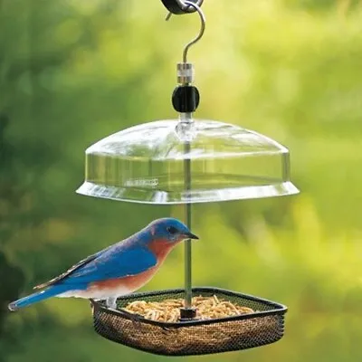 Hanging Bird Feeder Garden Canopy Mesh Tray Feeding Mealworm Outdoor Decor Treat • £13.99