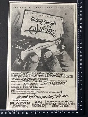 Cheech And Chong - Up In Smoke - 1979 Original Movie Advert M61 • £4.99