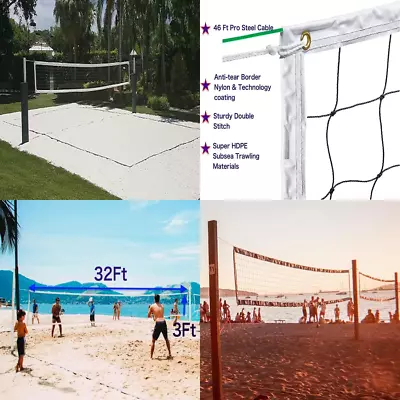 Professional Volleyball Net Outdoor Heavy Duty Upgraded Weather Resistance Len • $34.66