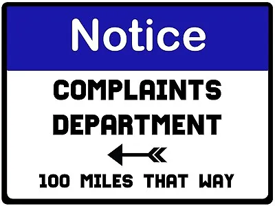 Complaints Department Humorous Vintage Retro Style Metal Sign Office Shed Bar • £3.49