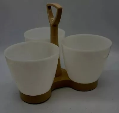 Vintage Tupperware Condiment Caddy Almond With 3 Cups 757-4 1960's Mid Modern  • $8