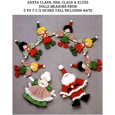 Santa Claus Mrs. Claus Elves Felt Christmas Pattern • $6.95