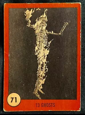 13 GHOSTS Vintage  #71  TRADING CARD HORROR MONSTER SERIES Skeleton On FIRE • $5.99