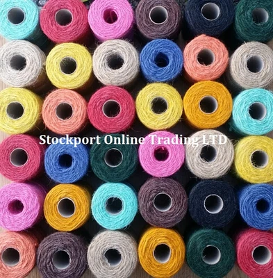 £1.99 • Buy 3 Ply 1m-500m Coloured Jute Twine Gift Garden Burlap Craft String Cord UK Made