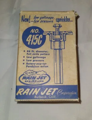Vintage Brass Rain Jet 415C Sprinkler New Open Box. 46 Ft. Diameter Full Circle  • $125