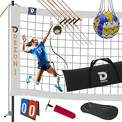 32'x3' Portable Volleyball Net Set With Heavy Duty Poles Ball Pump Outdoor Beach • $79.95