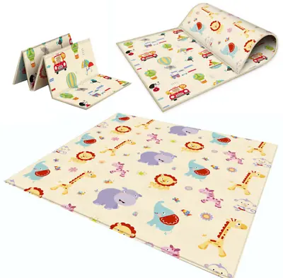 2Side Baby Play Mat Crawling Soft Blanket Folding Cartoon Waterproof Picnic Carp • £12.79