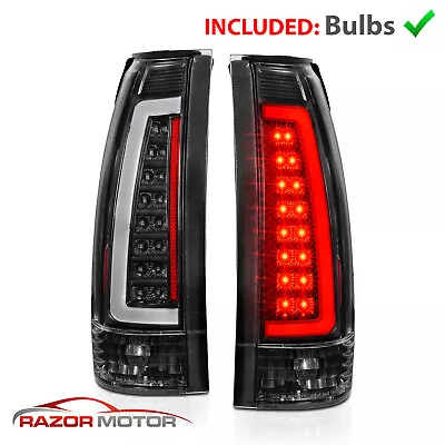 88-99 C-Bar LED Black Taillight Set For Chevy/GMC C10 C/K Silverado Tahoe Sierra • $149.55