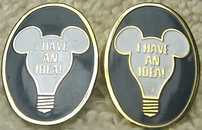 2 - Vintage 1986 Disney Mickey Mouse Lightbulb  I Have An Idea  Cast Member Pins • $47.99