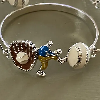 $6.50 • Buy 1 Softball/baseball Sports Bracelet Silver Tone (5 Available For Gifting