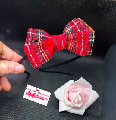 Royal Stewart Headband Hairband Alice Band Burns Night Scottish Tartan Sash Tie • £2.99