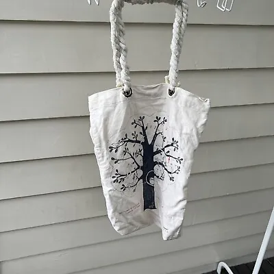“Husk” Natural Fibre Tote Bag With Nature Design And Rope Handles • $5