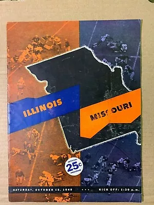 1949 Fighting Illini Vs Missouri Tigers Football Program GOOD Condition • $18.99