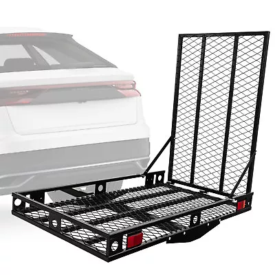 500 Lbs Folding Hitch Mount Wheelchair Heavy Duty Cargo Carrier W/ Mobility Ramp • $219.59