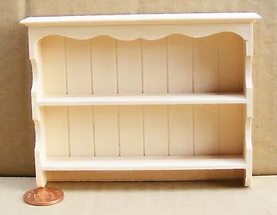 £5.99 • Buy Wall Natural Finish Shelving Unit Tumdee 1:12 Scale Dolls House Dresser  39