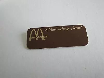 Vintage UNUSED McDonald's Uniform Employee Name Tag Pin / Badge • $10