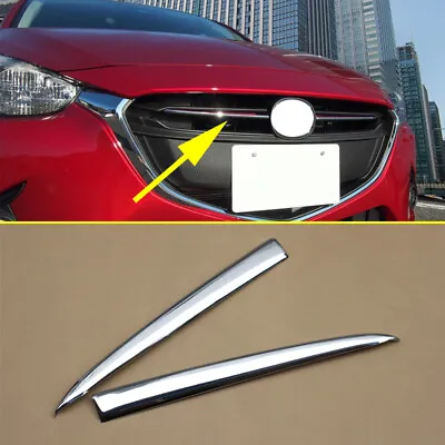 Chrome Front Grille Grill Strips Trims For 2015-2019 Mazda 2 Demio DJ DL • $20.06