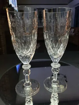 (2) Large 9-5/8  Ice Tea Goblets Glass Miller Rogaska Lead Crystal GALLIA X Base • $119.95