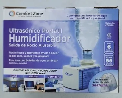 Comfort Zone Humidifier Ultrasonic Portable Travel Compact Add Water Bottle • $9.99