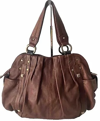 Junior Drake Brown Leather Hobo Shoulder Bag Purse • $34.99