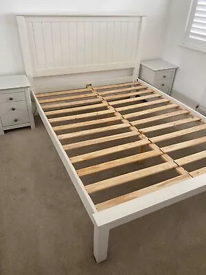 Habitat King Size Wooden Bed Frame White • £70