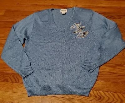 Vintage Andrea Gayle Sweater Size Large Blue Beautiful  • $12.99