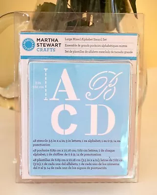 Martha Stewart Crafts Large Mixed Alphabet Stencil Set 48 Stencils NEW SEALED • $9.99