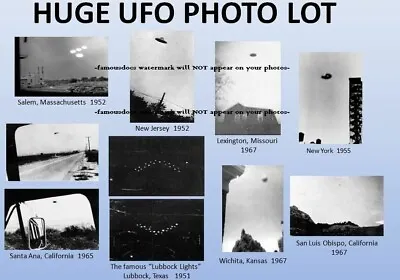 HUGE UFO Flying Saucer 10 PHOTO Lot PROJECT BLUE BOOK FILES 10 Rare UFO Photos! • $17.88