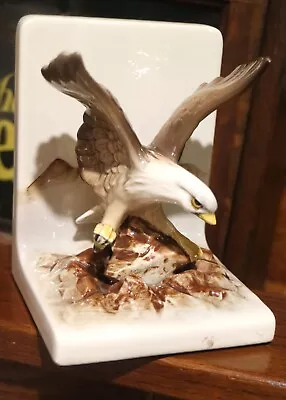 Vintage Otagiri OMC Bald Eagle 3D Ceramic Bookend Felt Bottom • $12.50