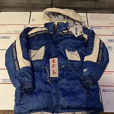 Vintage Dallas Cowboys Team NFL Triple FAT F.A.T. Goose Mens Puffer Coat Size Lg • $109.99