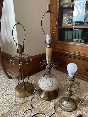 Vintage Atomic Table Lamps Mixed Metal Wire Space Age Retro Mid-Century Modern • $25