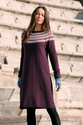 £42.50 • Buy Seasalt Women's Dress - Purple Centrepiece Knitted Dress - Regular - Fence Flora