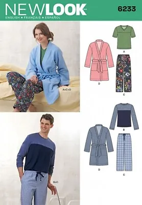 New Look Ladies & Mens Easy Pattern 6233 Pyjamas & Dressing Gown • £10.50