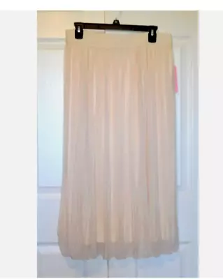 Metro Wear Women's L  Ivory Midi Skirt With Elastic Waist • $12.99