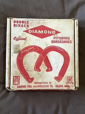 Vintage Diamond Pitching Horseshoes Double Ringer Pitching Shoes With Box • $39.95