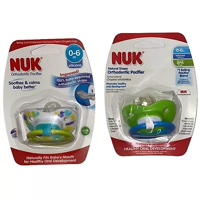 NUK Orthodontic Silicone BPA Free Pacifiers 0-6 Months (LOT OF 2) NEW • $7.99