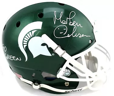 Morten Anderson Signed Michigan State Schutt FS Rep Helmet Go Green- Radtke Holo • $179.95