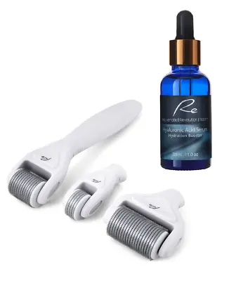 $79.95 • Buy Micro-Needle Face And Body Derma Roller Set With Hyaluronic Acid Serum 30ml
